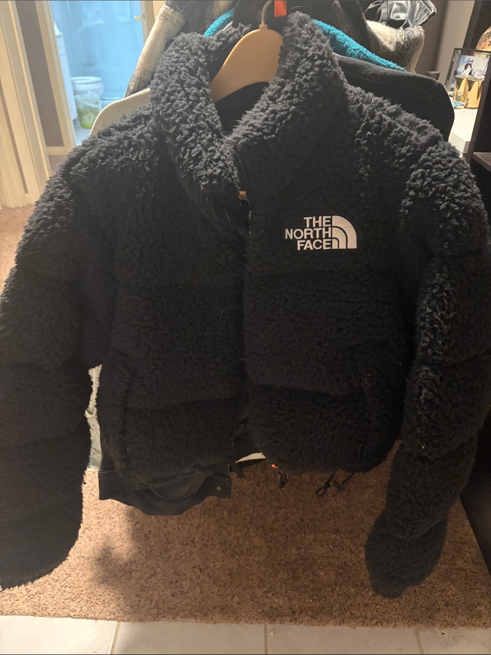 The North Face Black High Pile Nuptse Jacket